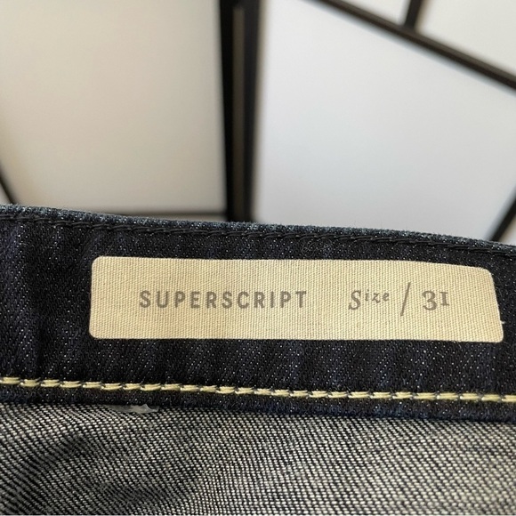 [31] Pilcro & Letterpress Superscript Hi Rise Flare Leg Dark Wash Denim Jean - Picture 15 of 16
